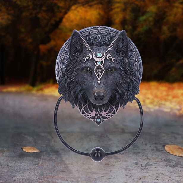 Wilk Wolf Moon Door Knocker kladka Anglie Originál