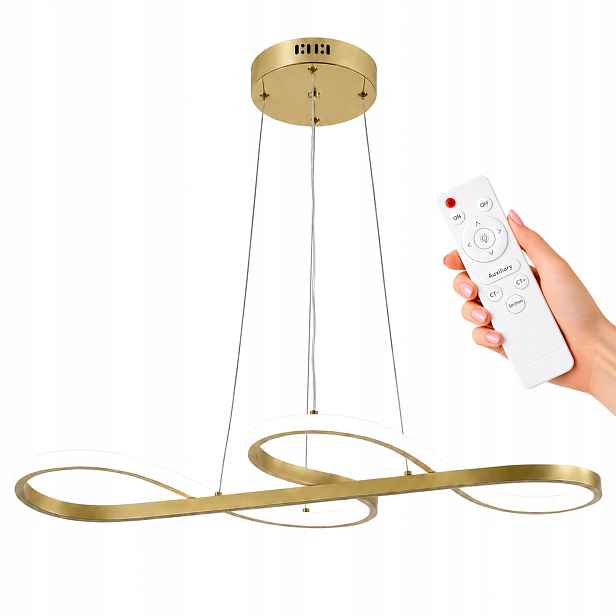 Závěsné Stropní Svítidlo Led Lustr Zlatá Do Obývacího Pokoje S Dálkovým Ovládáním, 3 Barvy, 70 CM