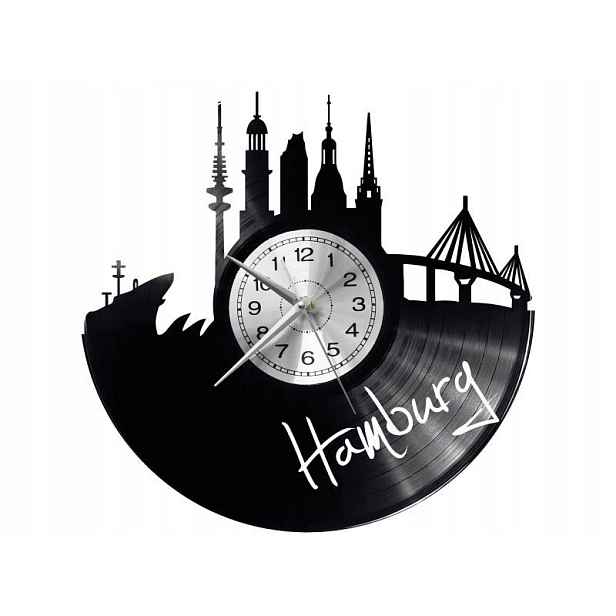 Hamburg Dekorativní Nástěnné Hodiny, Moderní Vinylová Deska Jako Dárek