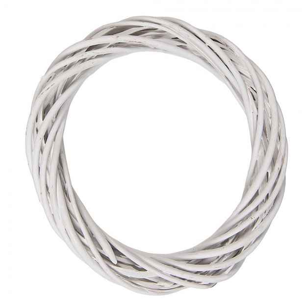 Bílý antik ratanový věnec Wreath Rattan XS - Ø 20*4 cm Clayre & Eef