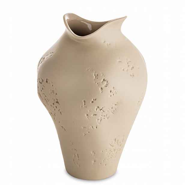 Elegantní Váza Flakon Porcelánová Béžová 30 cm Styl Přírodní Dekorace