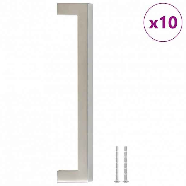 vidaXL Nábytkové úchytky 10 ks stříbrné 160 mm nerezová ocel