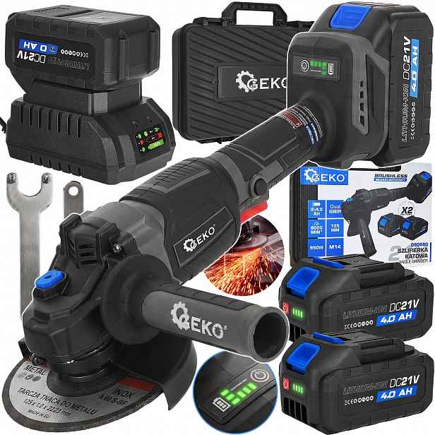 Úhlová bruska akumulátorová bezkartáčová diax bruska 125 mm 2x4Ah 21V