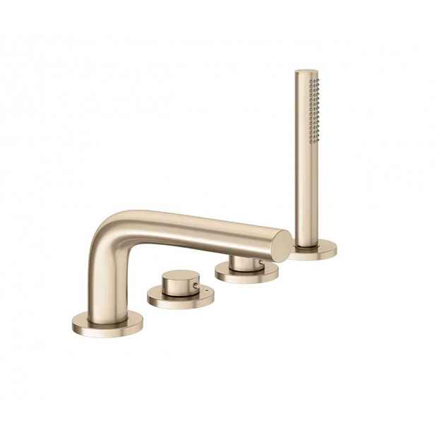 Keuco Edition 400 - Baterie na okraj vany, 4-otvorová instalace, kartáčovaný bronz 51530030200