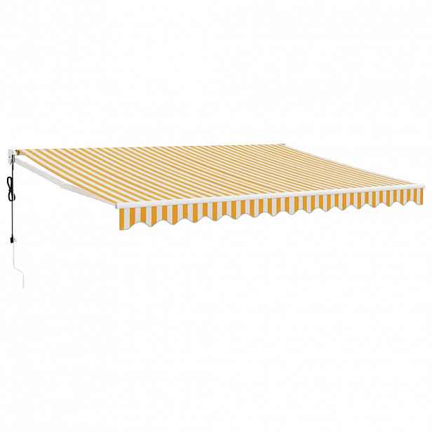vidaXL Stahovací markýza Žlutá s bílým rámem 4 × 3 m Polyester a kov