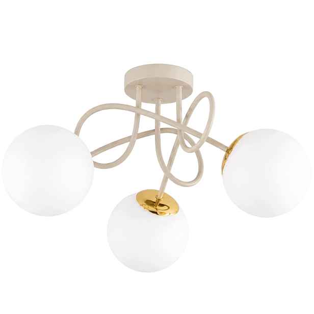 Závěsná Lampa Stropní Lustr Kule béžová Moderní Led mléčná