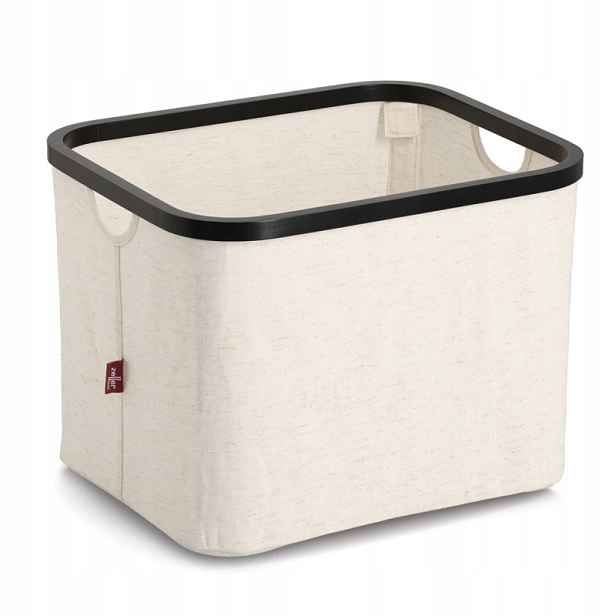 Zeller Úložný koš krémový polyester, bambus 40,5x33x30cm