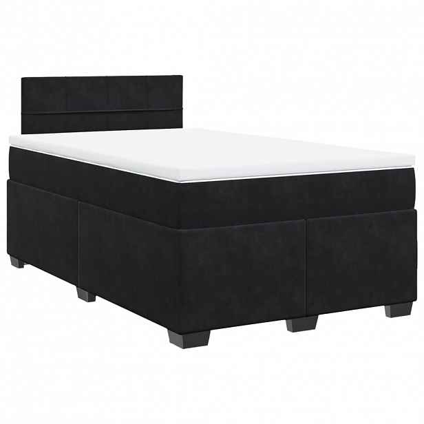 vidaXL Box spring postel s matrací černá 120 x 200 cm samet