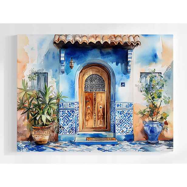 Plakát Arabská Architektura Dveře Vchod Azulejos 100x75