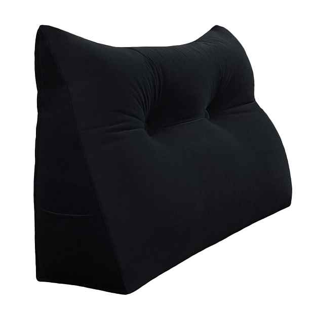 Vercart ČTECÍ POLŠTÁŘ na postel samet Černý 60 cm
