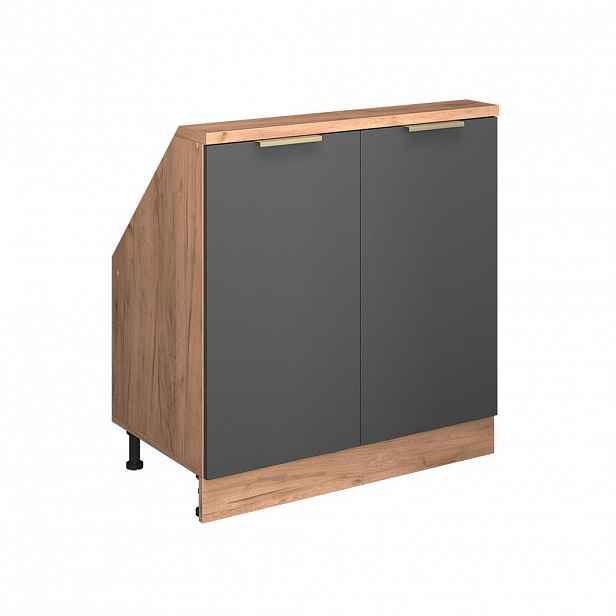 Vicco ŠIKMÁ SKŘÍŇ Rion Antracitově zlatý 80 x 81.6 cm se 2 dvířky