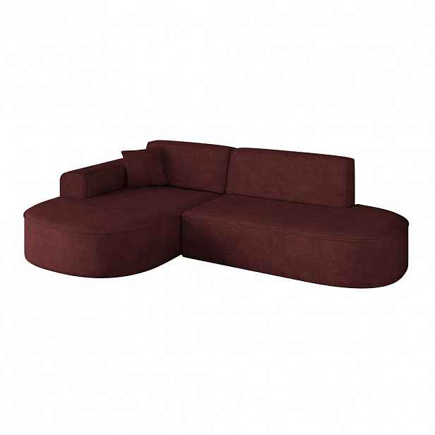 ALTDECOR ROHOVÁ SEDACÍ SOUPRAVA s otomanem vlevo MARI-L1 – 243 x 171 x 79 cm, bordó, velur