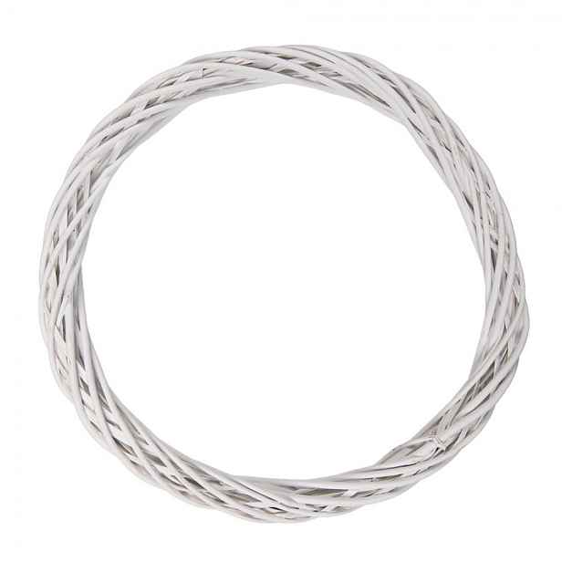 Bílý antik ratanový věnec Wreath Rattan XL - Ø 50*5 cm Clayre & Eef