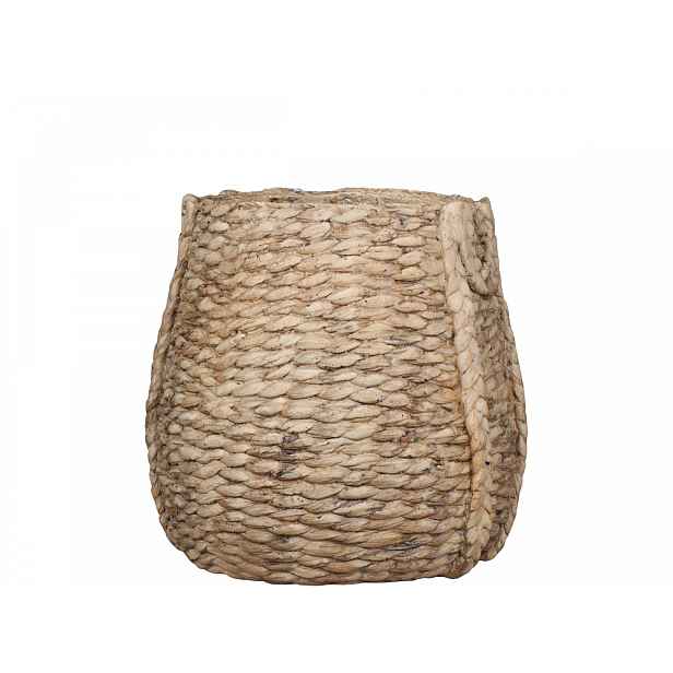 Hnědý obal na květináč s proutěným vzorem Corte I -  Ø 39*38cm Chic Antique