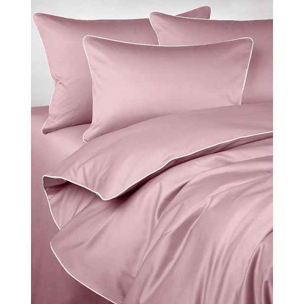 Maro Home saténové Povlečení s flamingo pink a bílým lemováním 180x200