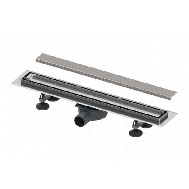 Tece Linus - Sprchový žlab 70 cm, s oboustranným roštem, pro vložení dlažby, kartáčovaná nerezová ocel 15103079