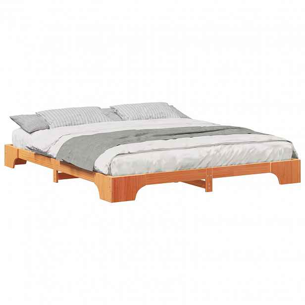 vidaXL Rám postele Hnědá 180 x 210 cm Masivní borové dřevo