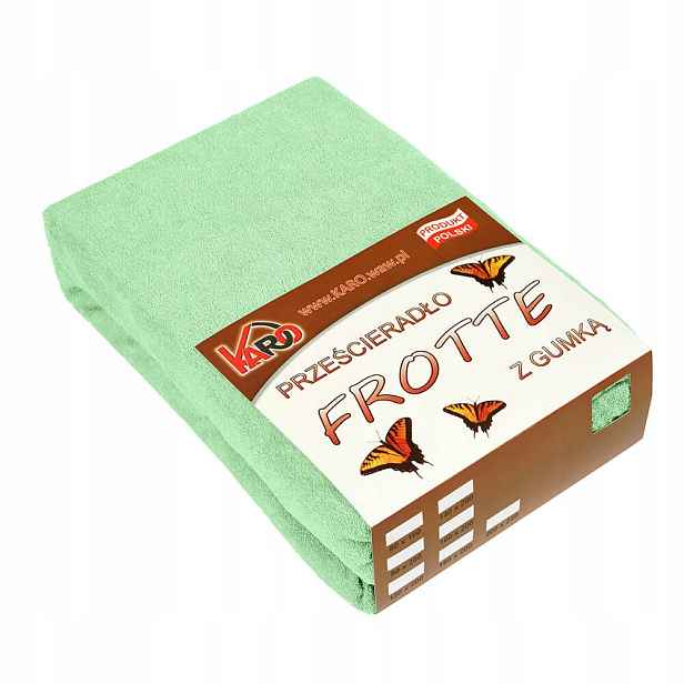 Froté prostěradlo s gumičkou 200x220 seledinové Karo