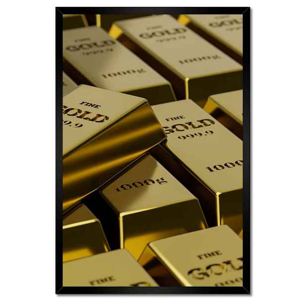 Plakáty v rámu 40x60 Zlato Slitky Gold 1000 g