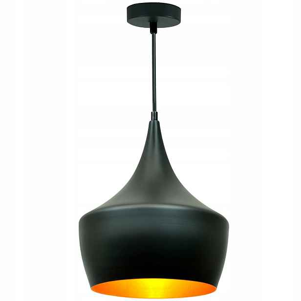 Černé zlaté kulaté moderní závěsné svítidlo nad stůl ostrov 28 cm Polux