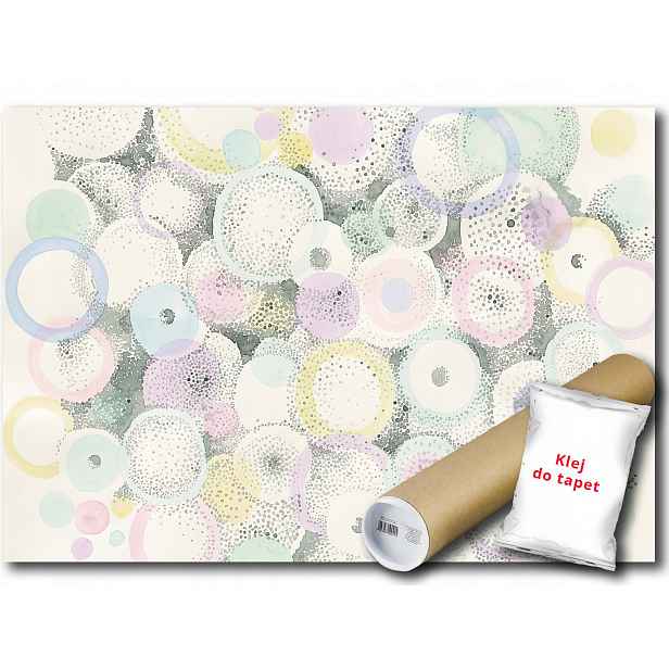 Fototapeta Flizelina Abstrakce Geometrie Kola Pastely Akvarel 312x219
