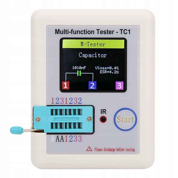 LCR-TC1 Multimetr Tester Tranzistorů Cívek Diod Kondenzátorů Měřič