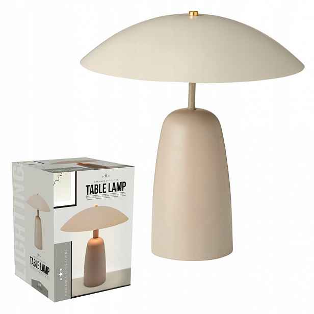 Moderní stolní lampa béžová 39 cm Noční Lampa Scandi Grzybek Metal