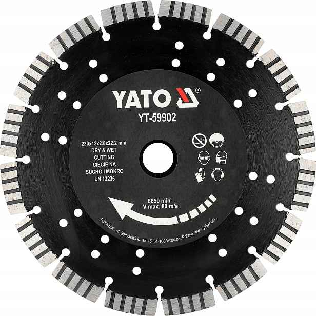 Praktický Kotouč Na Železobeton 230 MM Yato YT-59902