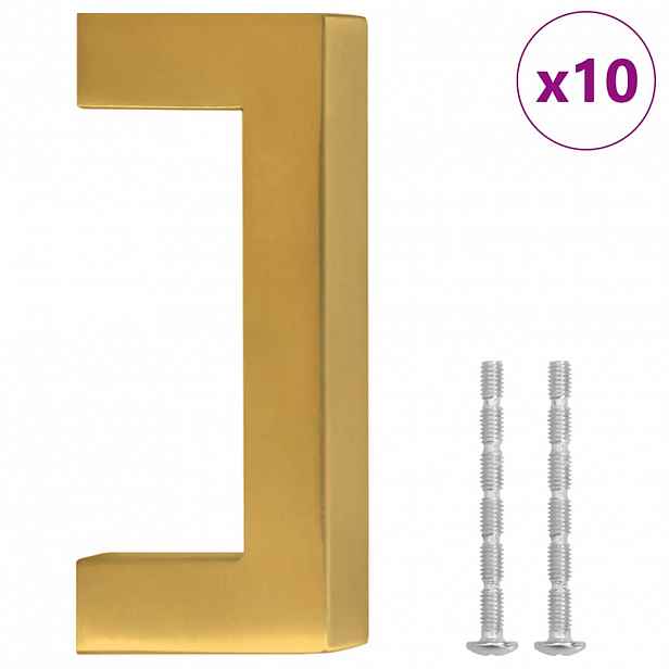 vidaXL Nábytkové úchytky 10 ks zlaté 64 mm nerezová ocel
