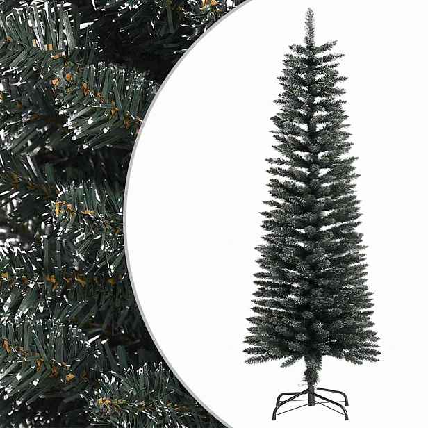 vidaXL Umělý úzký vánoční stromek se stojanem zelený 120 cm PVC