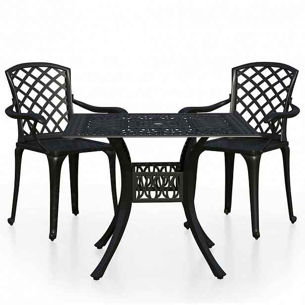vidaXL 3dílný bistro set litý hliník černý