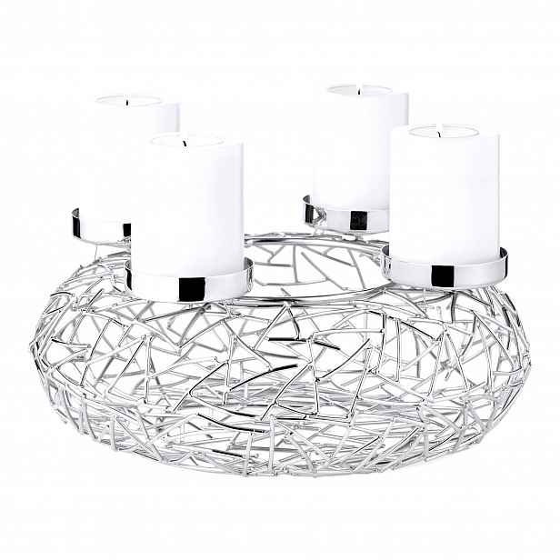 Adventní věnec Milano (ø 28 cm), nerezová ocel - EDZARD
