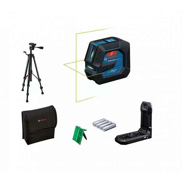 Bosch - Čárový laser, dosah 20 m, s příslušenstvím a stativem 0601065601