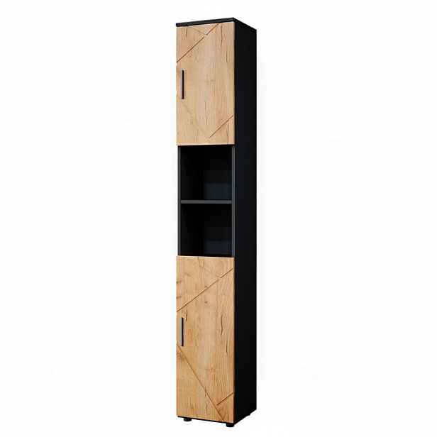 Vicco KOUPELNOVÁ SKŘÍŇKA Irma Zlatý dub power/antracit 30 x 192 cm