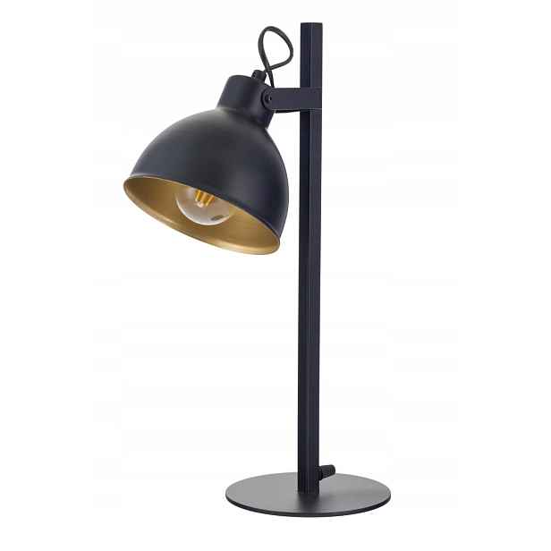 Dekorativní loftová stolní lampa nastavitelná, černá, zlatá, do ložnice Sigma