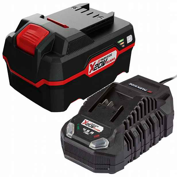 Akumulátor Parkside 4 Ah nabíječka 4,5 A 120 W x 20 V0 Nejnovější Sada x 20 V