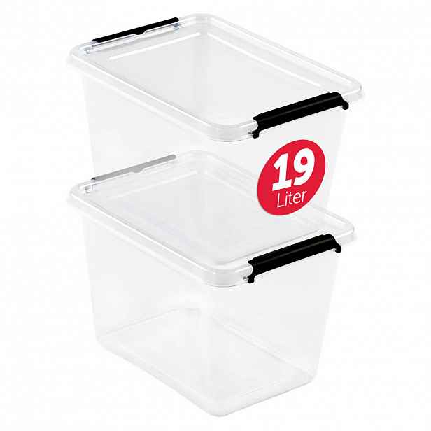 BOXXivo ÚLOŽNÉ boxy s víkem 19 l v sadě po 2 ks