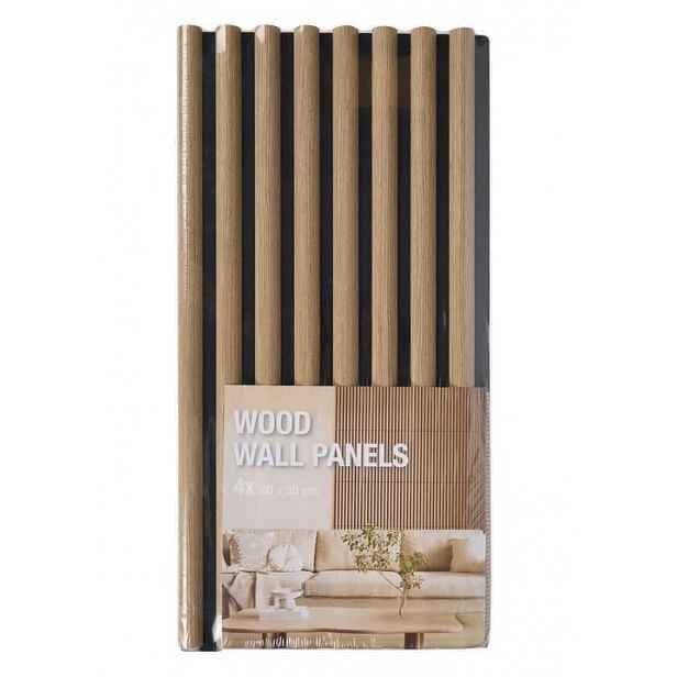 Dřevěné Nástěnné Panely 4 Ks 30x60 CM – Bronz/černá – Moderní Interiér