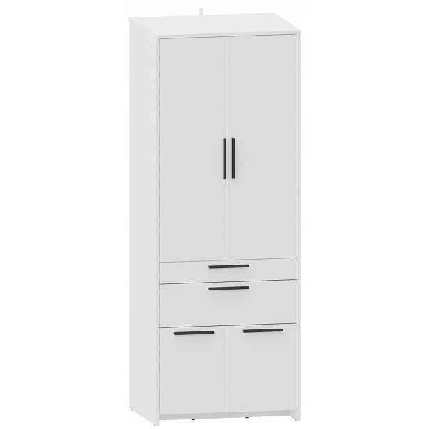 Skříň Altivo 4D1SW1SN bílá, regál, zásuvky, šatník, oblečení, dokumenty