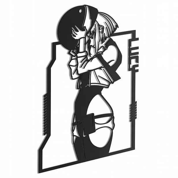 Dřevěný 3D obraz Anime Cyberpunk Lucy Nástěnná Dekorace Dárek