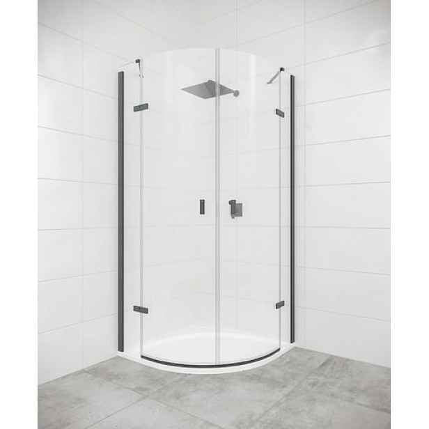 Sprchový kout čtvrtkruh 90x197 cm levý Huppe Strike New černý SIKOKHS90TCL