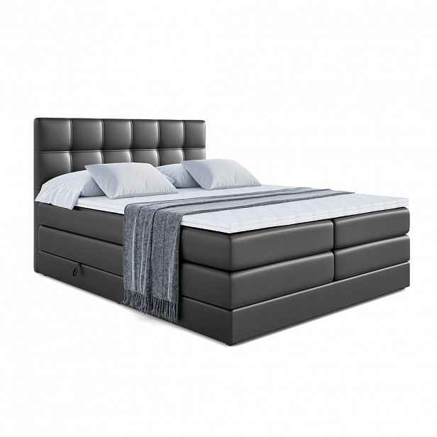 ALTDECOR POSTEL boxspring MARCE KING – 160 × 200 – H3/H4 – vysoce lesklá černá