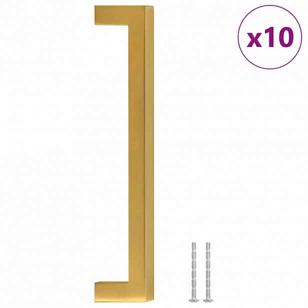 vidaXL Nábytkové úchytky 10 ks zlaté 160 mm nerezová ocel