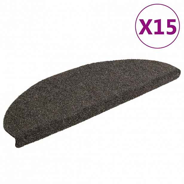 vidaXL Schodové rohože samolepicí 15 ks 65 x 21 x 4 cm antracitové, půlkulaté, velké