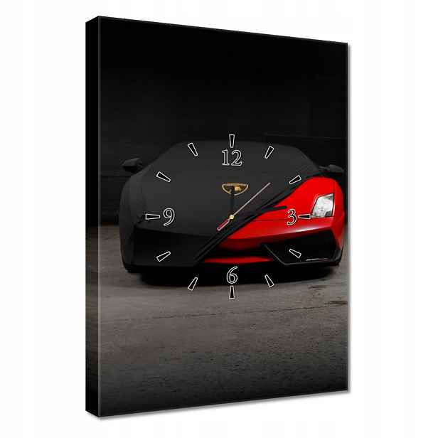 Nástěnné hodiny 40x60 Červené auto