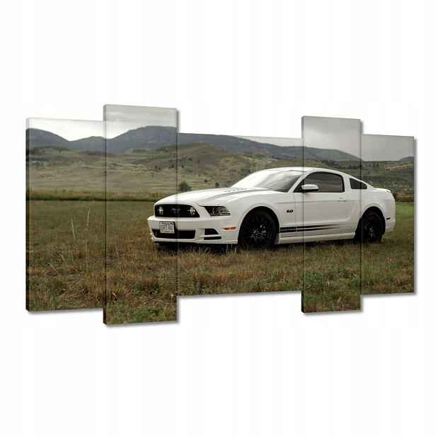 Obrazy 120x65 Bílý Ford Mustang
