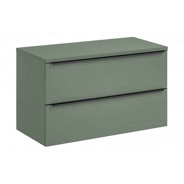 Szafka łazienkowa z dwoma szufladami i z blatem 100 cm Sombra Green
