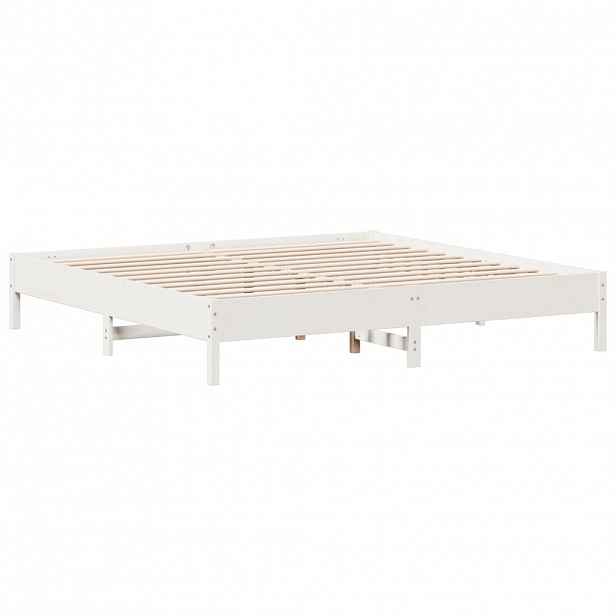 vidaXL Postel bez matrace bílá 200 x 200 cm masivní borovice