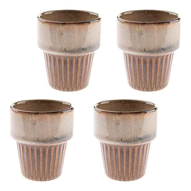 Béžové keramické šálky v sadě 4 ks na espresso 100 ml Tone – Dakls