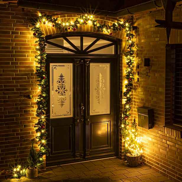 Vánoční girlanda s 80 Led a ozdobami, 5 m